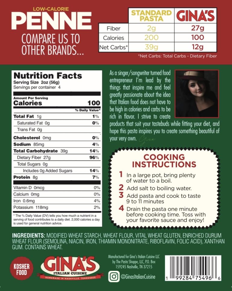 Three-pack box of Gina's Italian Cuisine penne for easy meal planning.