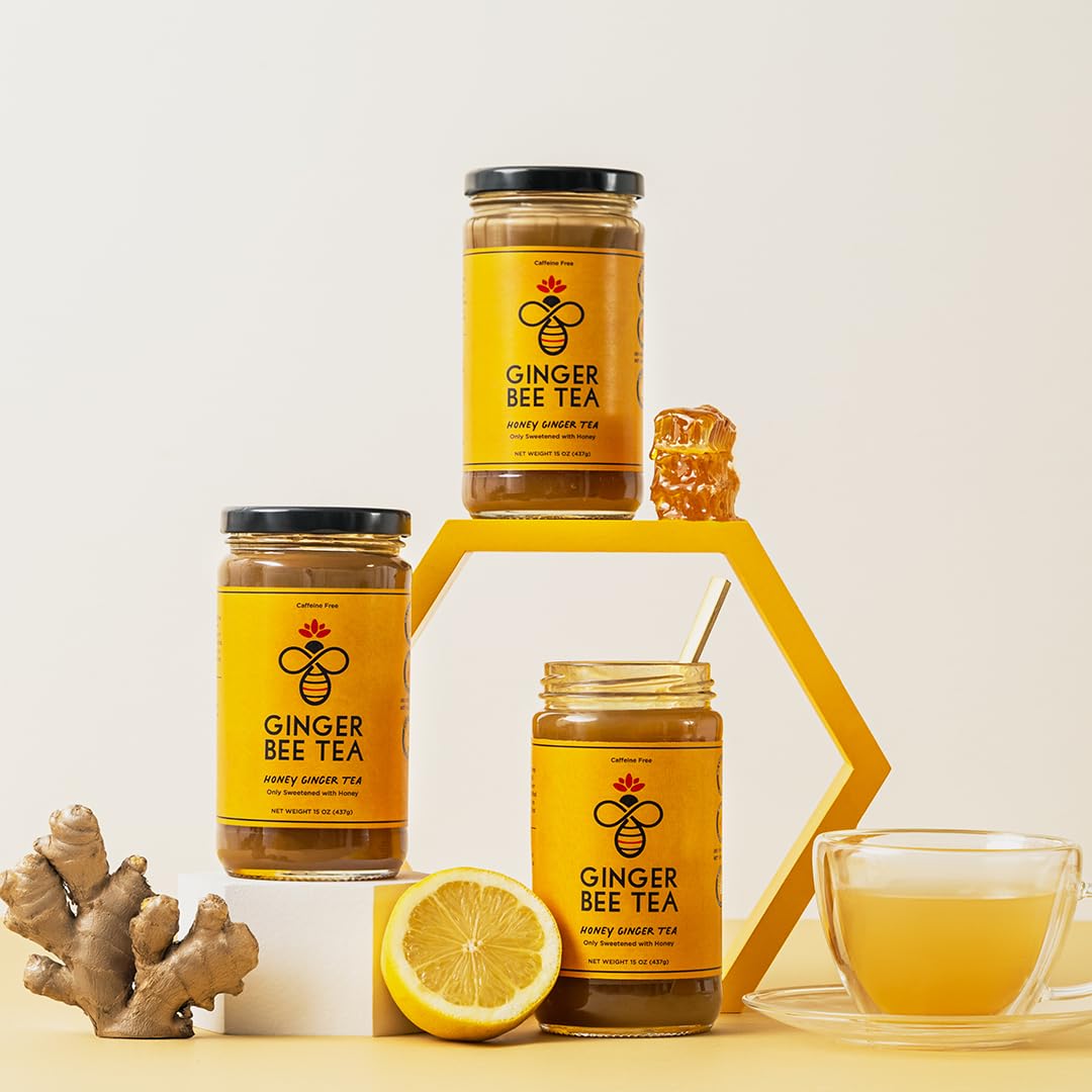 Planet Bee Foundation logo beside Ginger Bee Tea Concentrate highlights pollinator support