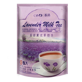 GINO Lavender Milk Tea packaging with 20 sachets for quick brew at home