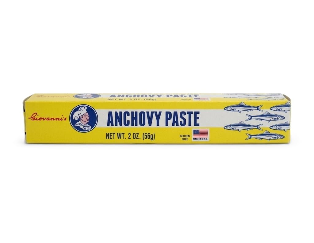 Giovanni's Anchovy Paste open-tube reveals fresh, ready-to-use umami.
