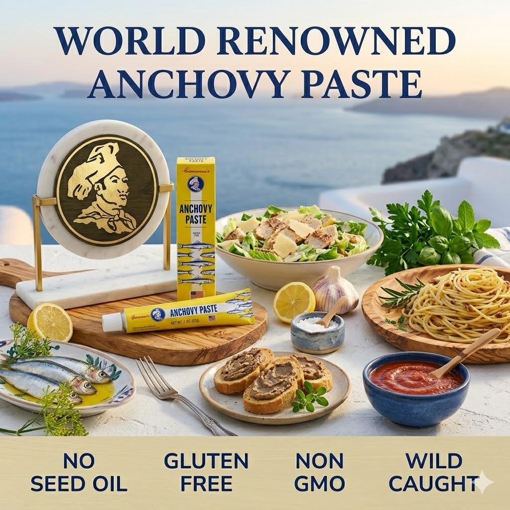 Giovanni's Anchovy Paste packaging-seal preserves freshness and purity.