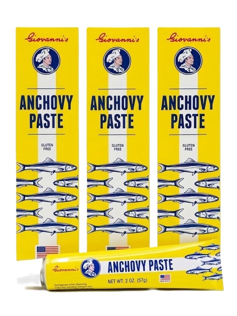 Giovanni's Anchovy Paste tube-squeeze enables precise, mess-free dosing for sauces.