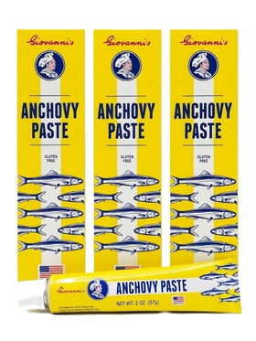 Giovanni's Anchovy Paste tube-squeeze enables precise, mess-free dosing for sauces.