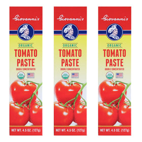 Giovanni's Organics USA tomato paste tubes 3-pack ready for quick sauces