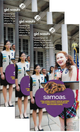 Girl Scout Samoas box front, ideal for gifting and sharing flavor.