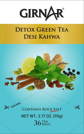 GIRNAR Desi Kahwa spices like cardamom and ginger for authentic chai aroma.
