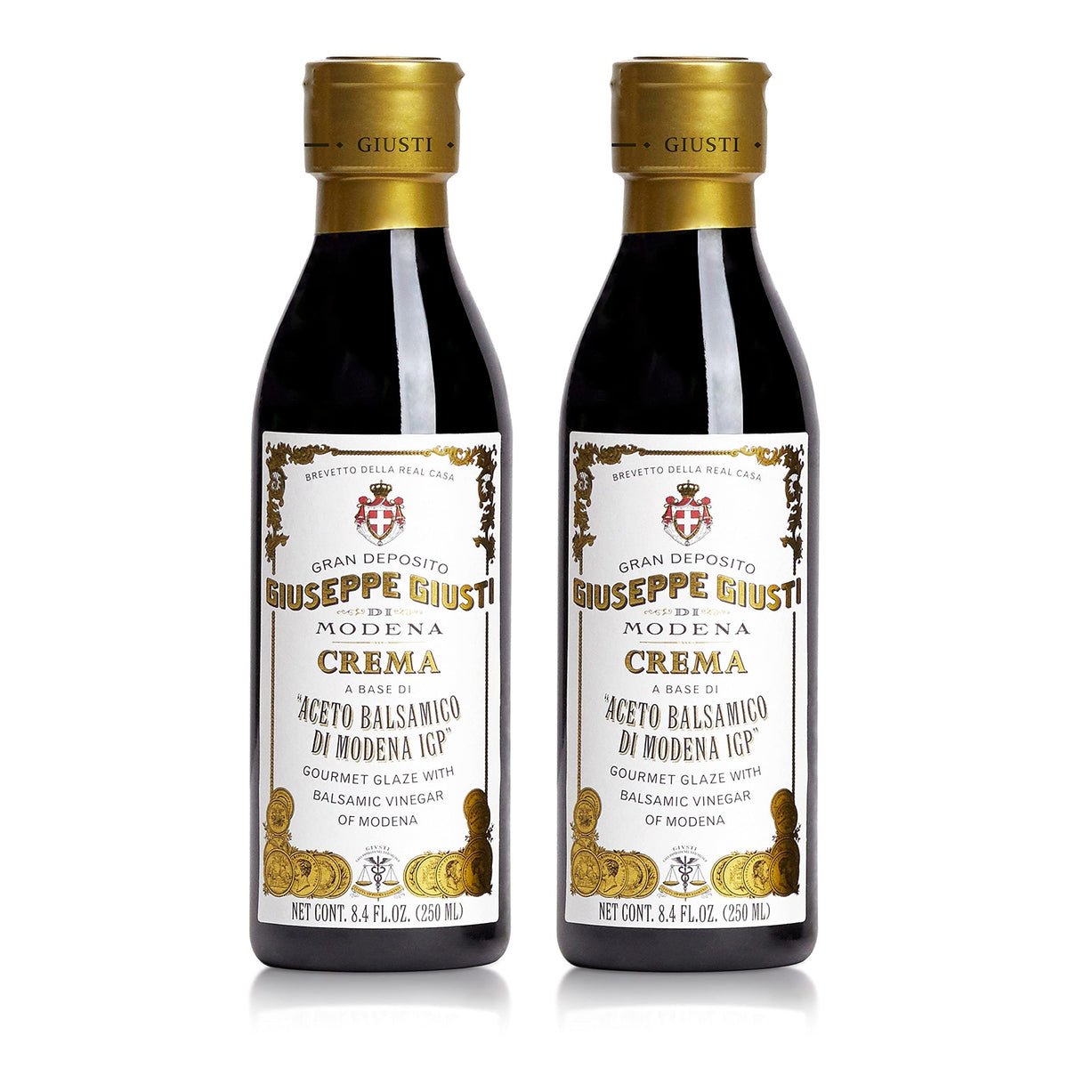 Giusti balsamic glaze bottle showing authentic Modena crema for finishing meat dishes