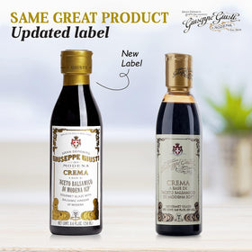 Giusti balsamic glaze pour with syrupy, velvety texture for gourmet drizzles