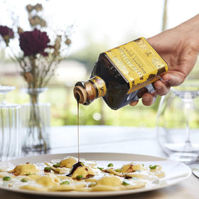 Giusti Balsamic with gold medals reflects heritage and quality suitable for fine dining.