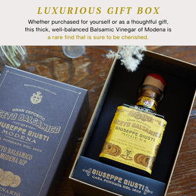 Giusti Balsamic notes ripe fruit and coffee, enriching sauces and desserts.