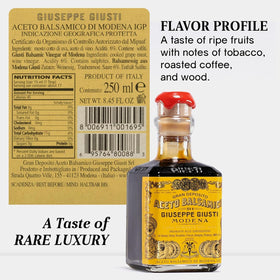 Giusti balsamic in wooden aging cask highlights traditional maturation for deep, complex flavor.