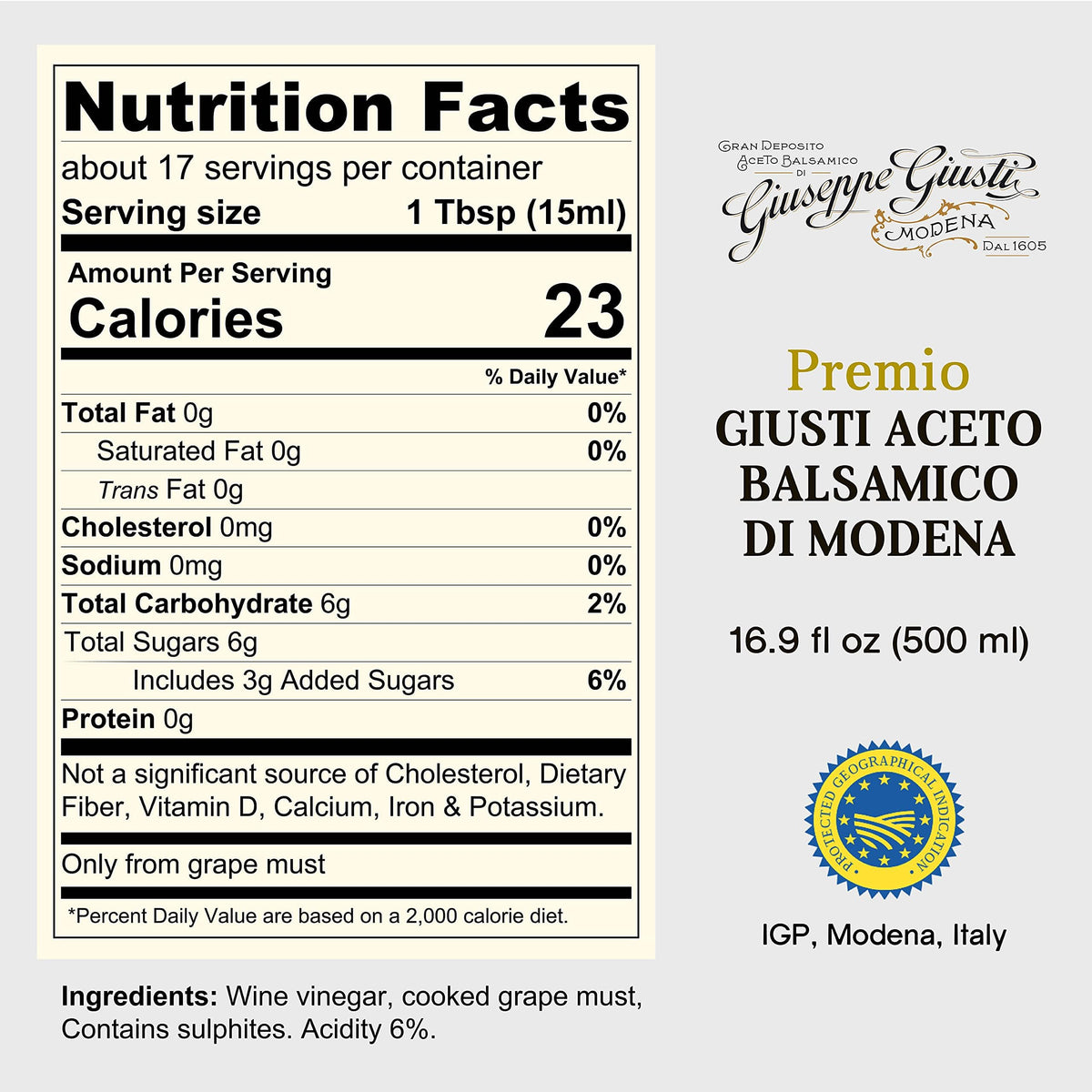 Giusti balsamic aged in oak barrels with deep aroma