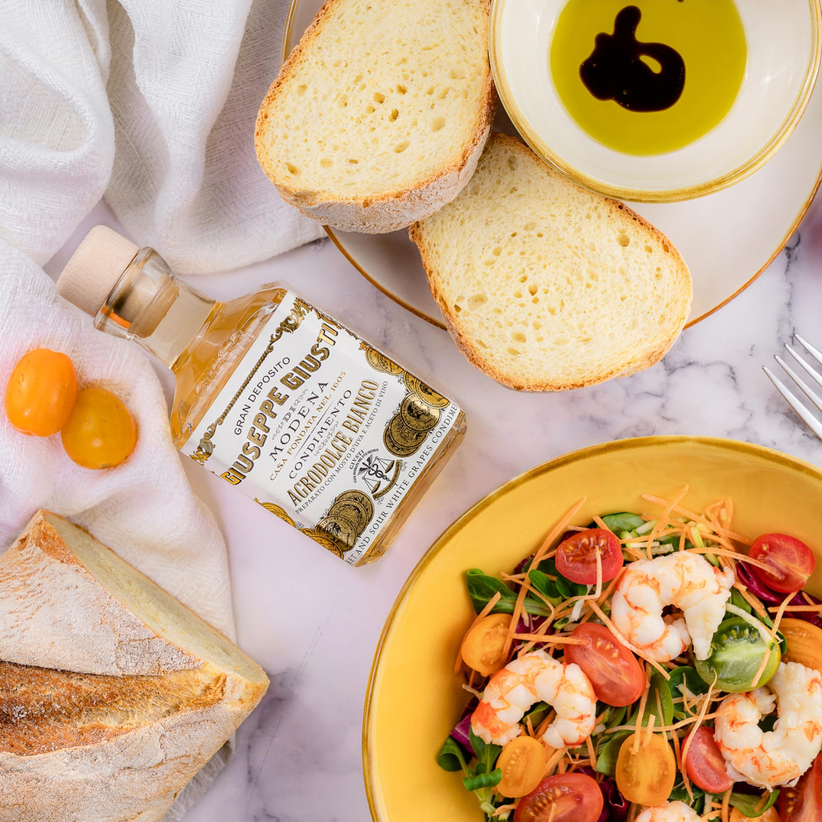 Giusti dressing with roasted vegetables enhances natural sweetness and balance.