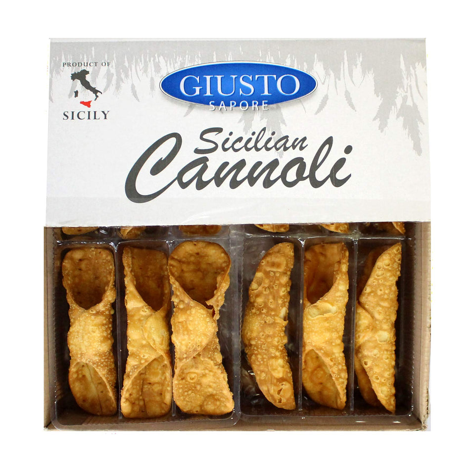 Giusto Sapore cannoli shells, large 5.3-inch tubes, ready to fill with ricotta.