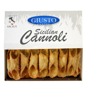 Giusto Sapore Sicilian Cannoli Shells small 100-count batch, traditional hand-rolled tubes for fillings.