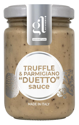 GL Truffle Gourmet Line Duetto cream sauce jar ideal for quick, luxurious pasta meals.