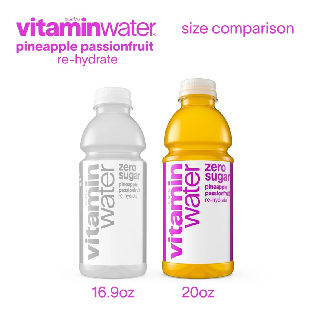 Glacéau Vitamin Water Zero Sugar Re-Hydrate bottle with berry blend for post-activity refreshment.