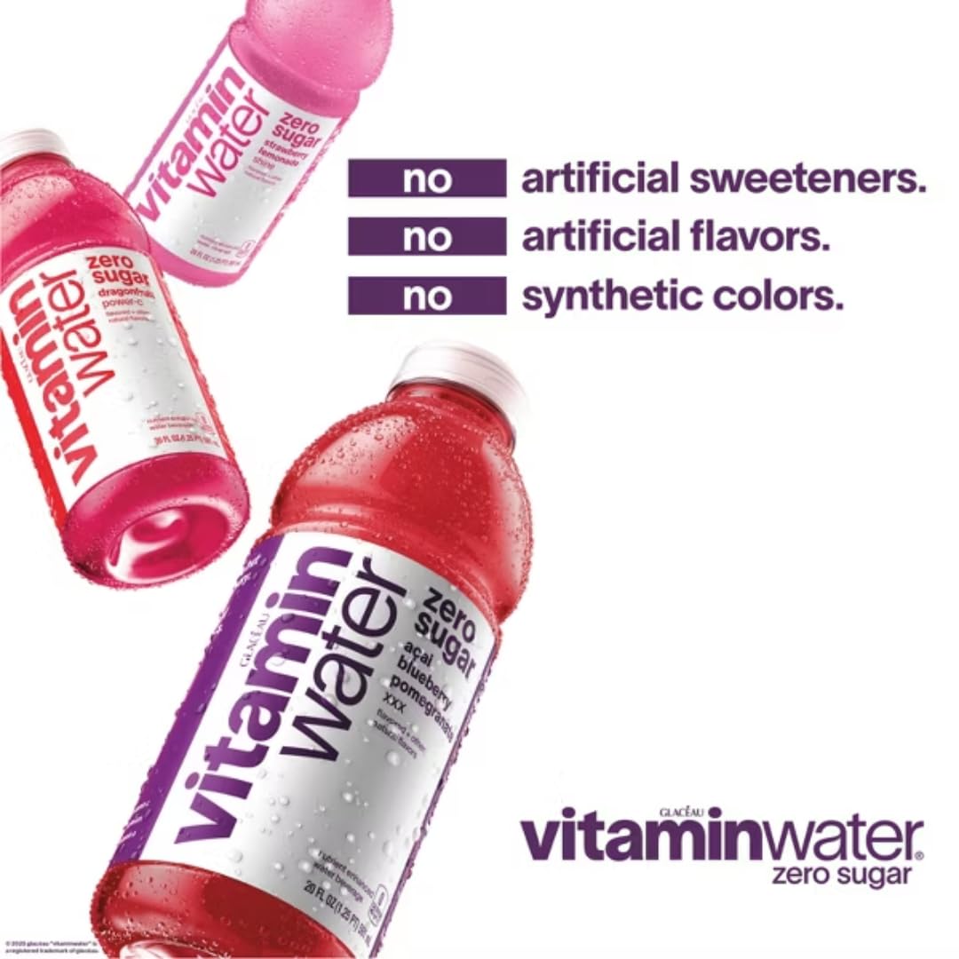 Glacéau Vitamin Water Zero Sugar Squeezed bottle with lemonade flavor for busy days.
