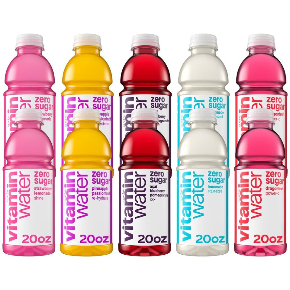 Glacéau Vitamin Water Zero Sugar XXX bottle with acai-blueberry-pomegranate flavor for on-the-go refreshment.
