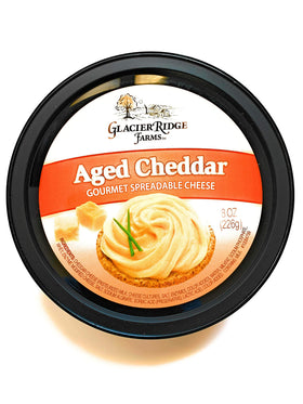 Glacier Ridge Farms Aged Cheddar Spreadable Cheese in a jar for easy snacking