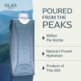 GLAS Water bottle at Blue Ridge mountains sourcing feels natural and authentic.