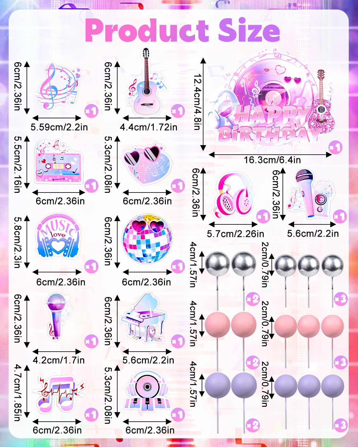 Glavatrix pink balls set adds bright color to music cake decorations