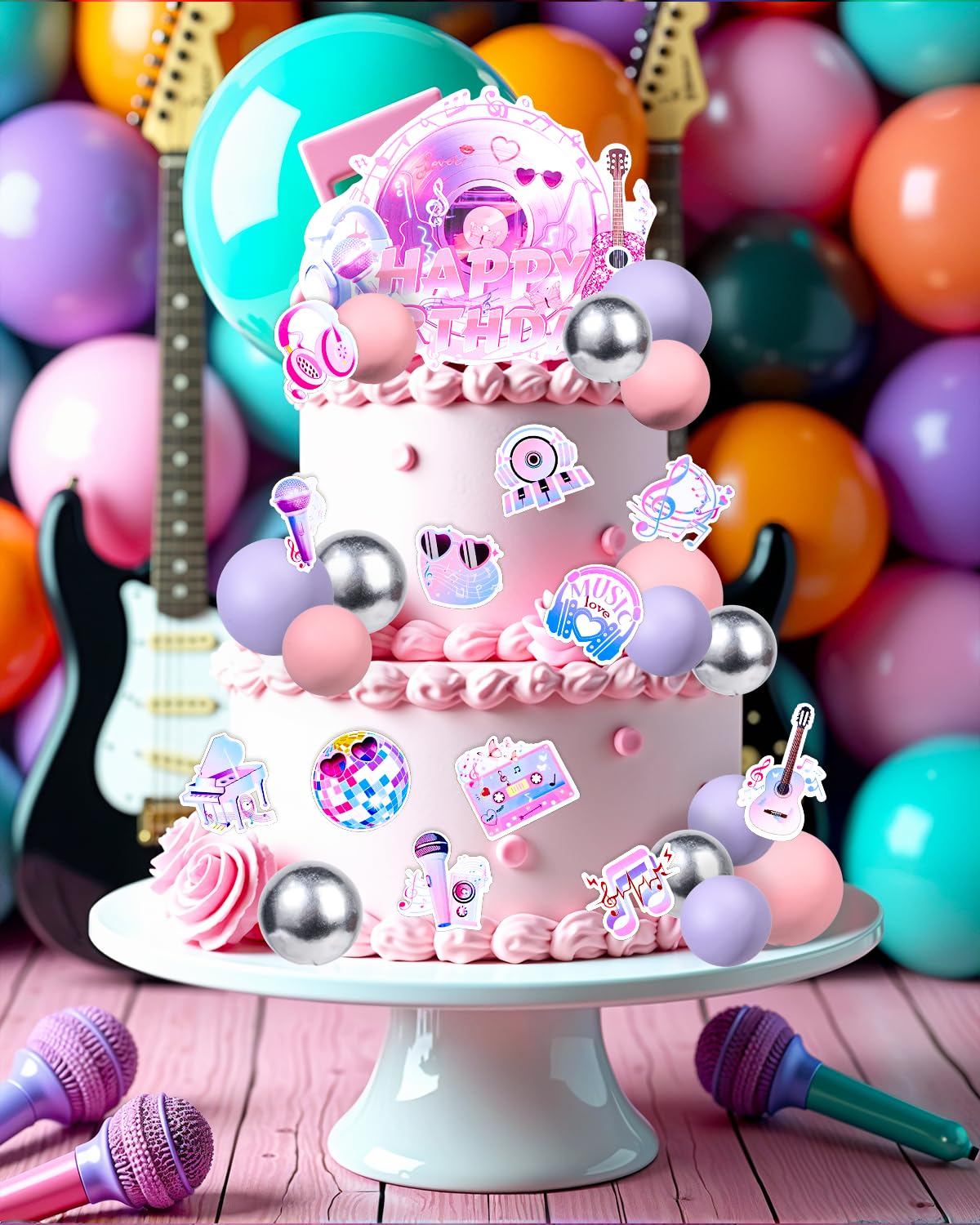Glavatrix silver balls set provides shimmering details for music-themed desserts