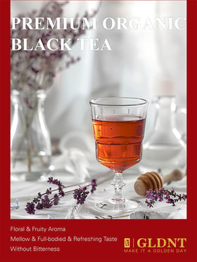 GLDNT black tea on ice offers a refreshing, smooth finish.