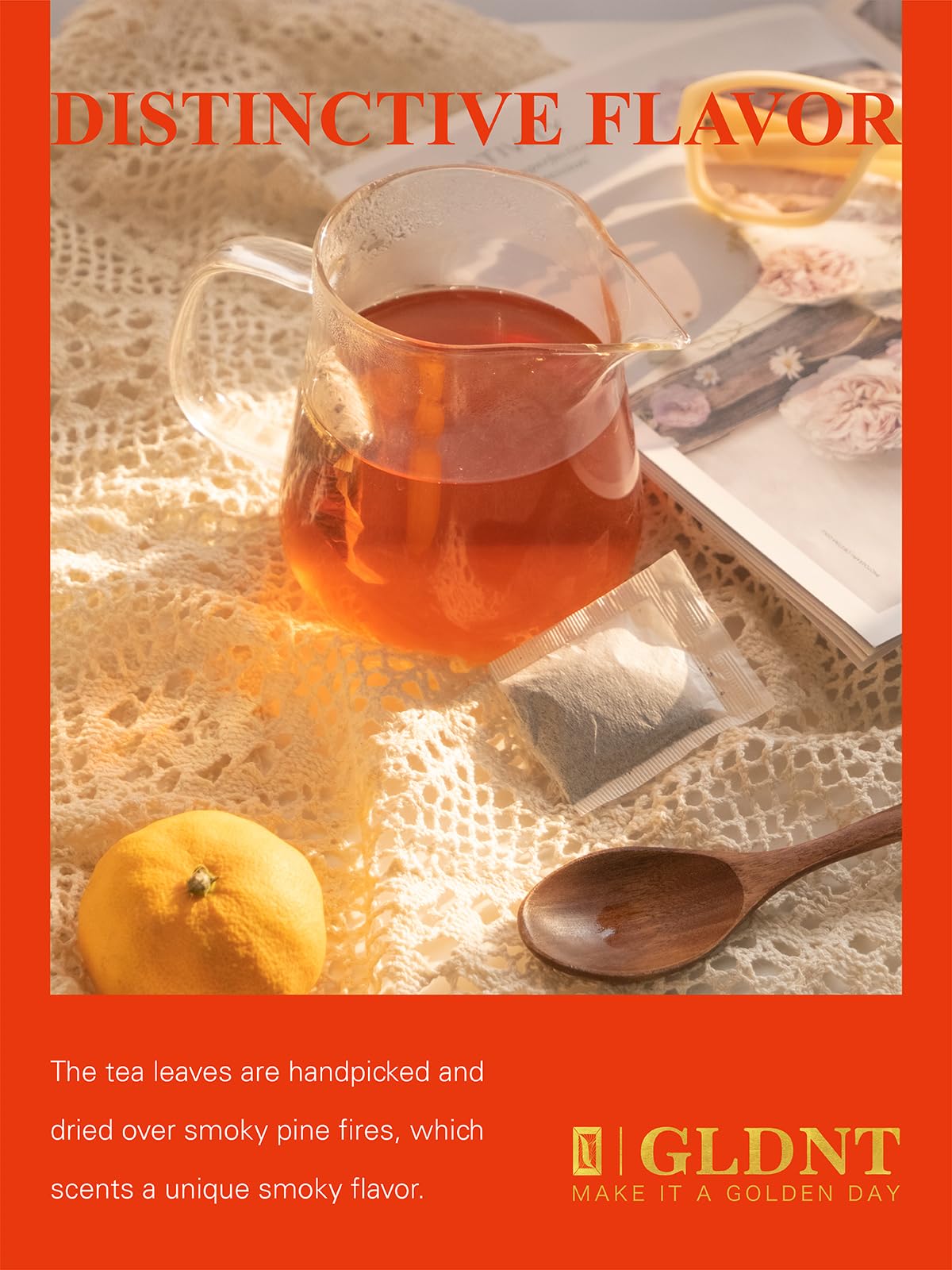 GLDNT compostable tea bags emphasize waste-free, eco-conscious packaging