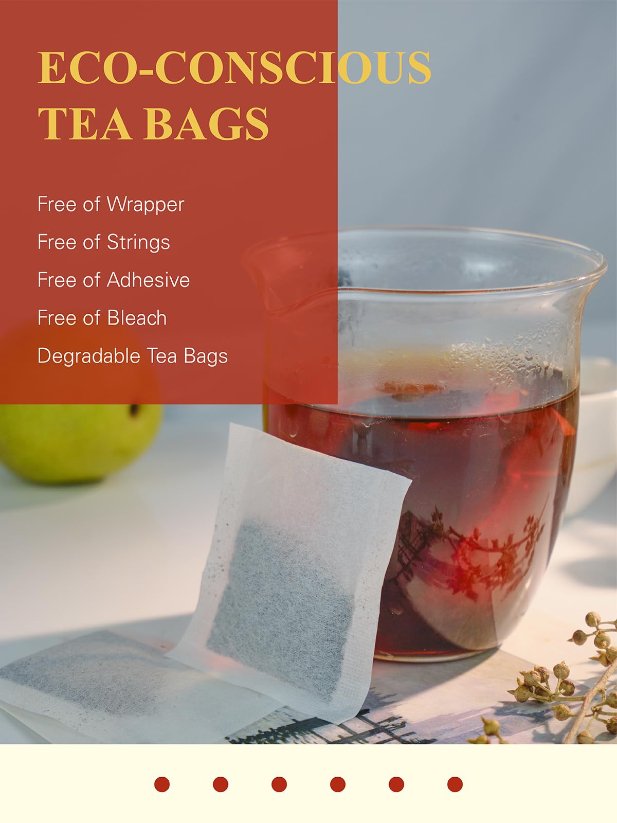 GLDNT unbleached compostable tea bags support waste-free tea routines.