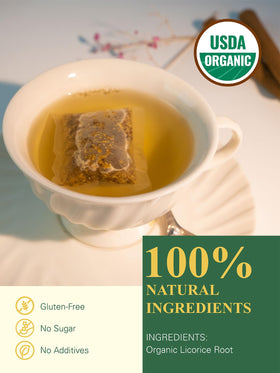 GLDNT foil-lined kraft pouch keeps tea fresh and fragrant