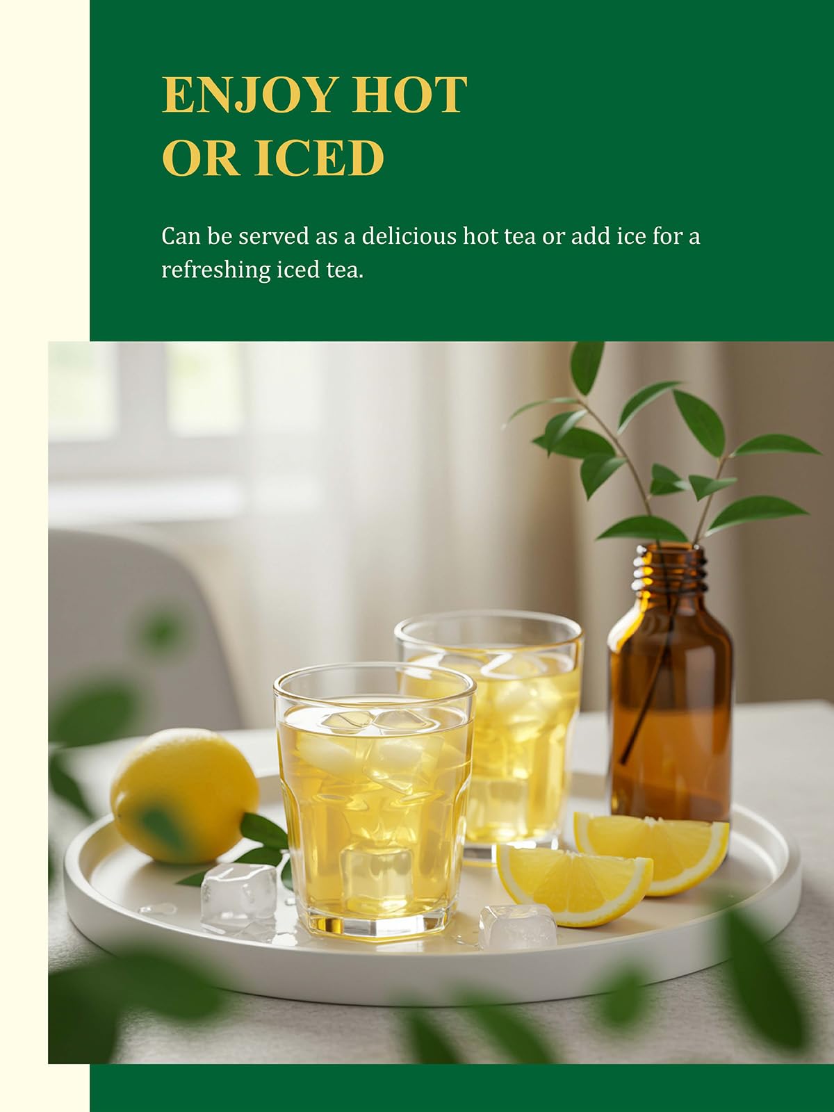 GLDNT Green Tea cup reveals smooth, mellow flavor with aftertaste hints.