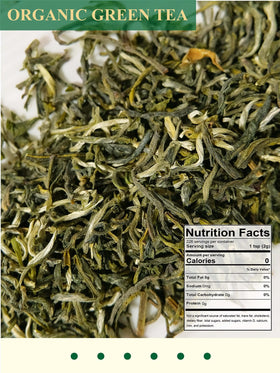 GLDNT Organic Green Tea in a cup during brewing shows bright infusion.