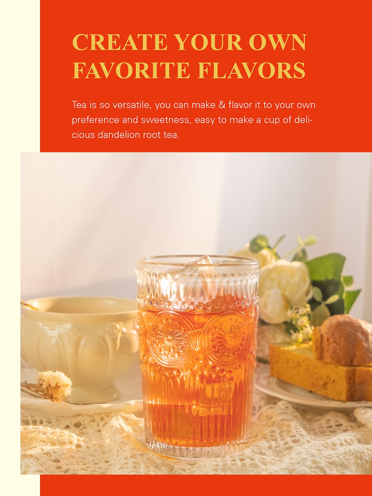 GLDNT iced tea serve with lemon showcases bright, refreshing color