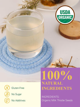 GLDNT resealable kraft pouch reveals fresh, gluten-free, caffeine-free herbal tea.