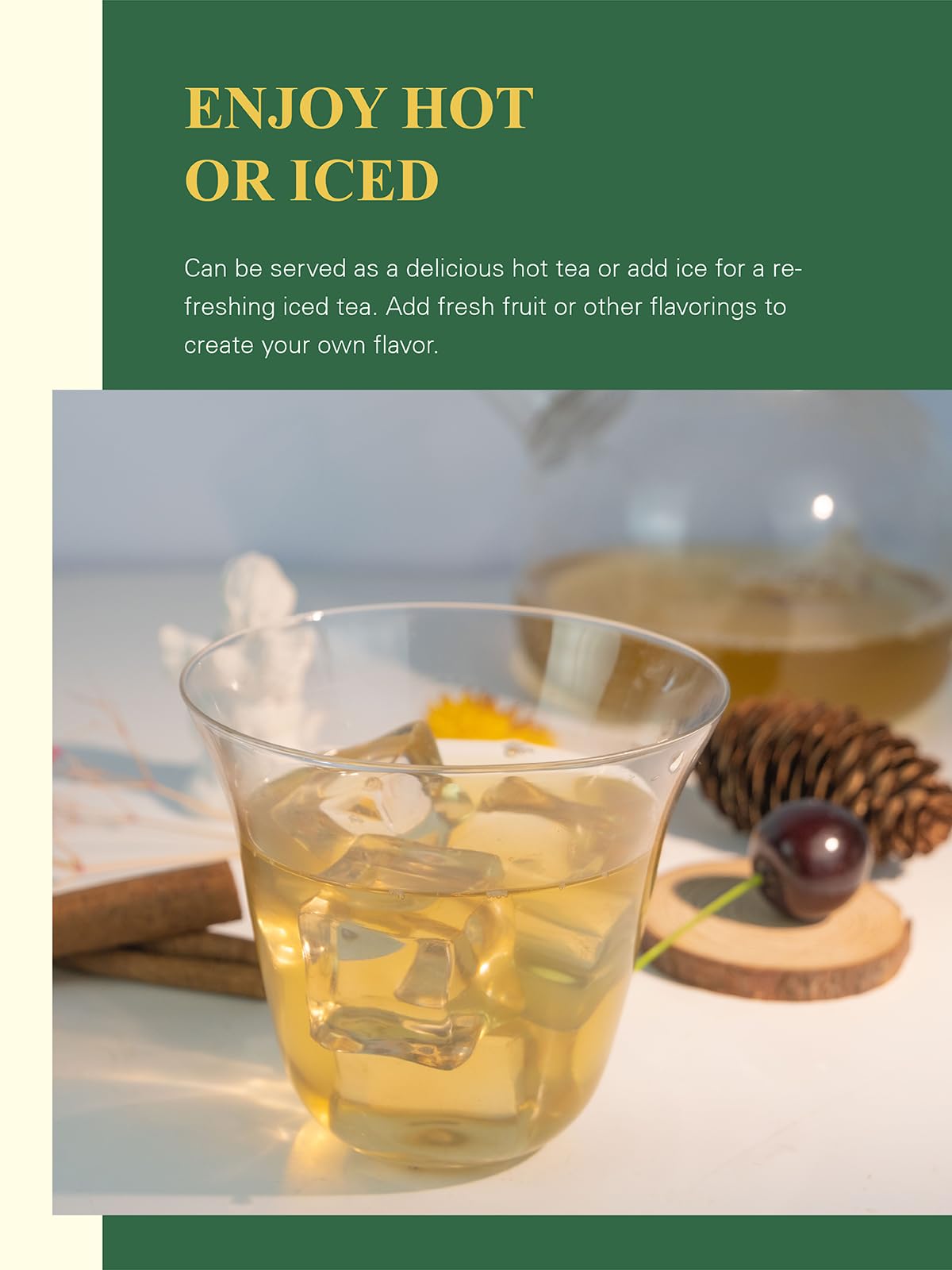 GLDNT tea bags using non-GMO plant fiber for eco-conscious brewing