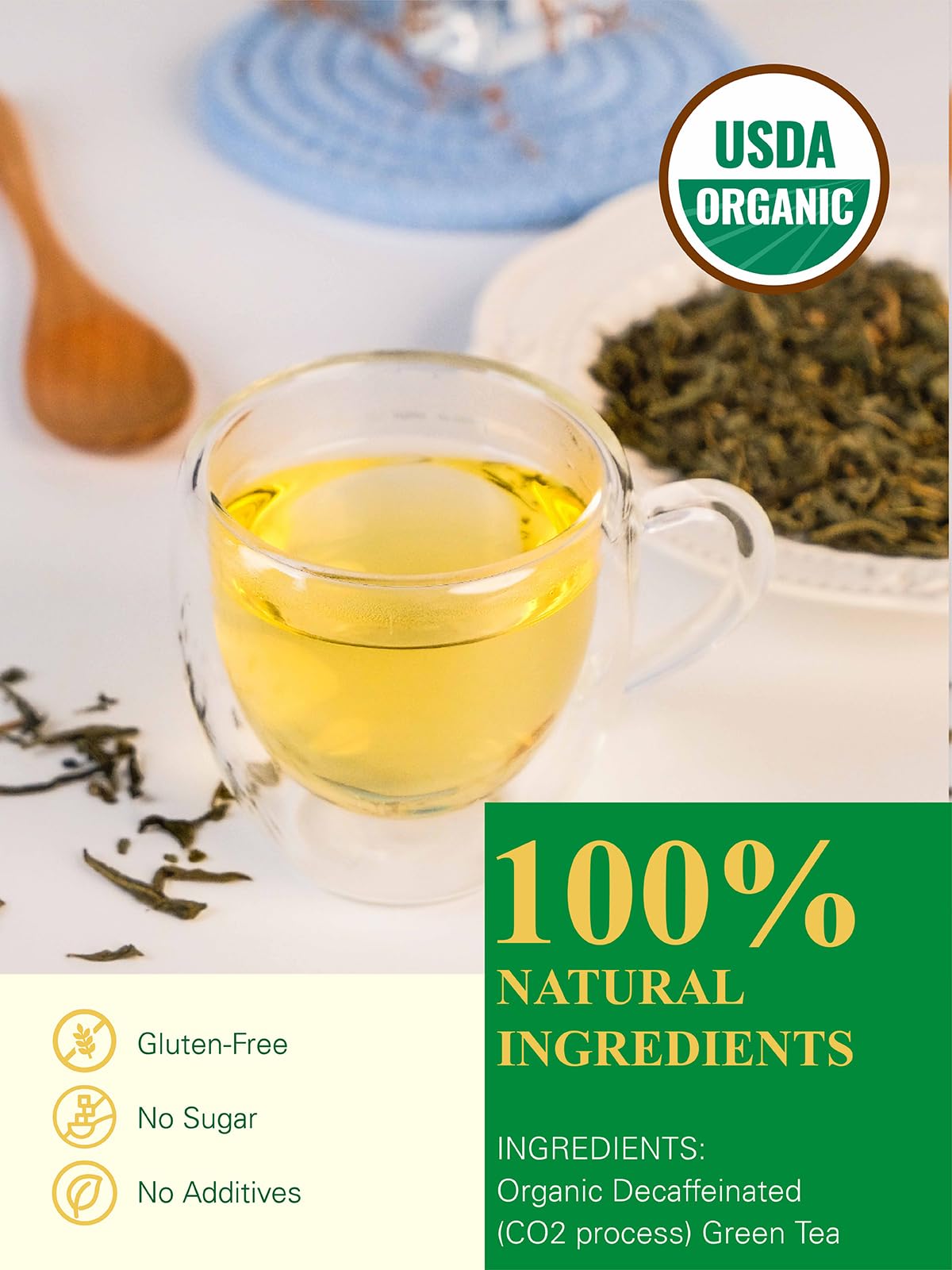 GLDNT resealable kraft pouch preserves tea freshness between uses.