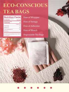 GLDNT hibiscus tea bags with biodegradable packaging for eco-conscious use