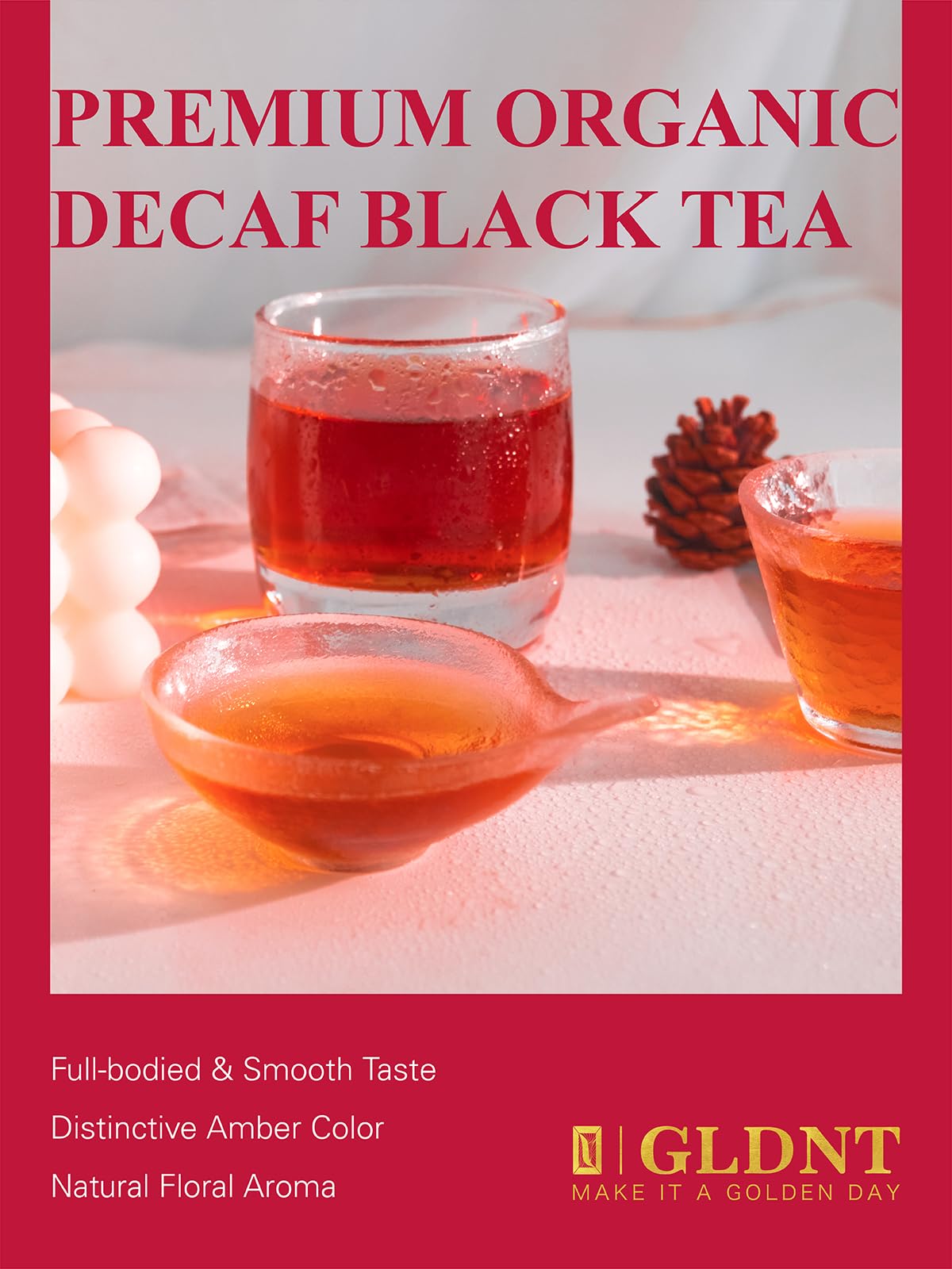 GLDNT tea bags non-GMO plant fiber packaging