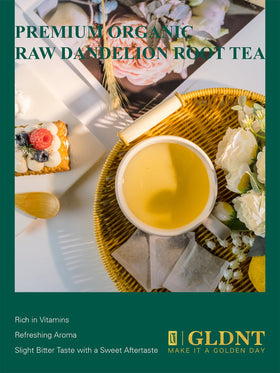 GLDNT tea in cup highlights smooth aroma and natural flavor