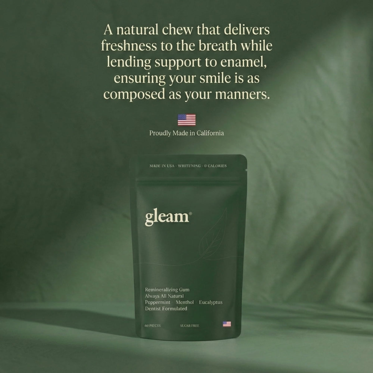 Gleam Gum 100% natural gum base texture close-up