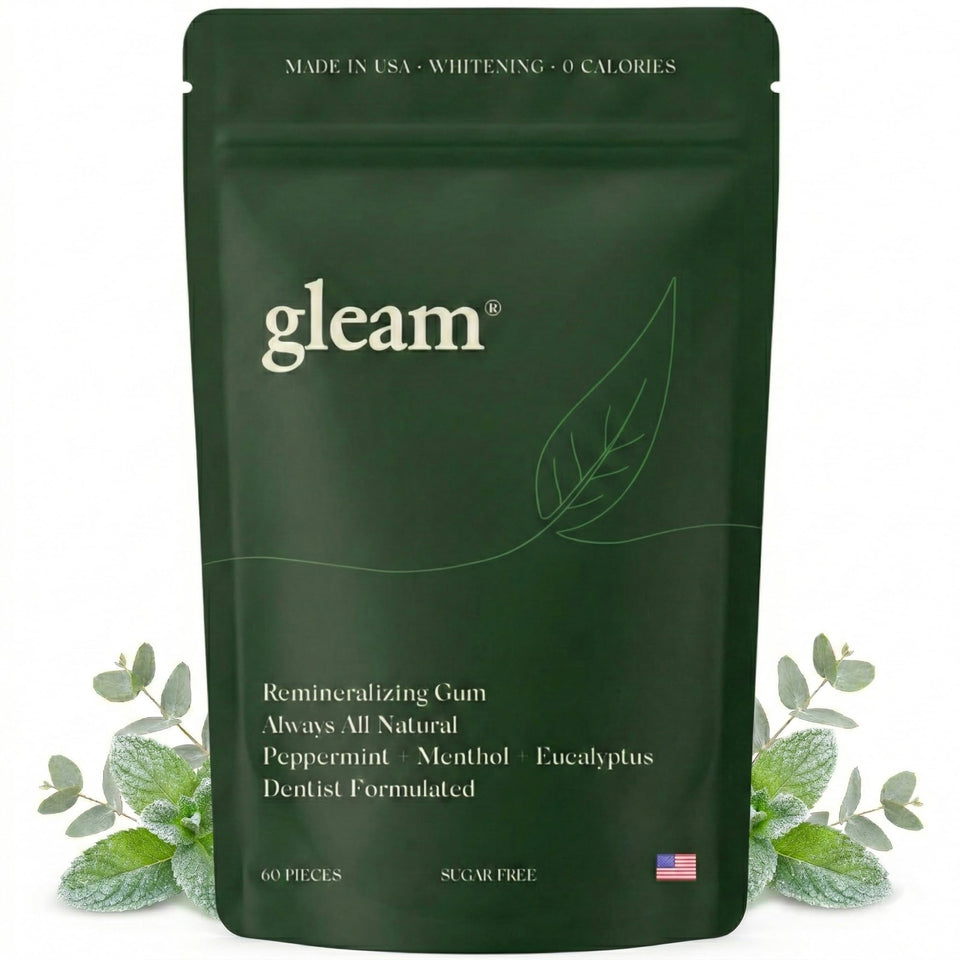 Gleam Gum remineralizing action with nano hydroxyapatite supports enamel health