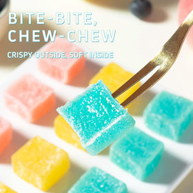 GLEAMETT Gem Crystal Amber Candy vegan, gluten-free, nut-free snack option for diverse diets.