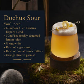 Glen Dochus Export Blend packaging highlights halal, gluten-free, and low-sugar attributes