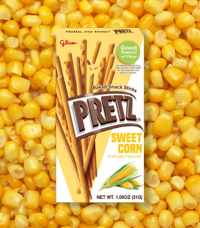 Glico Pretz Sweet Corn in hand, ideal on-the-go snack