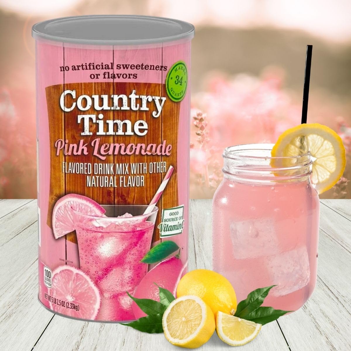 GLOBAL BASICS reusable straw set included—eco-friendly accessories with your lemonade mix.