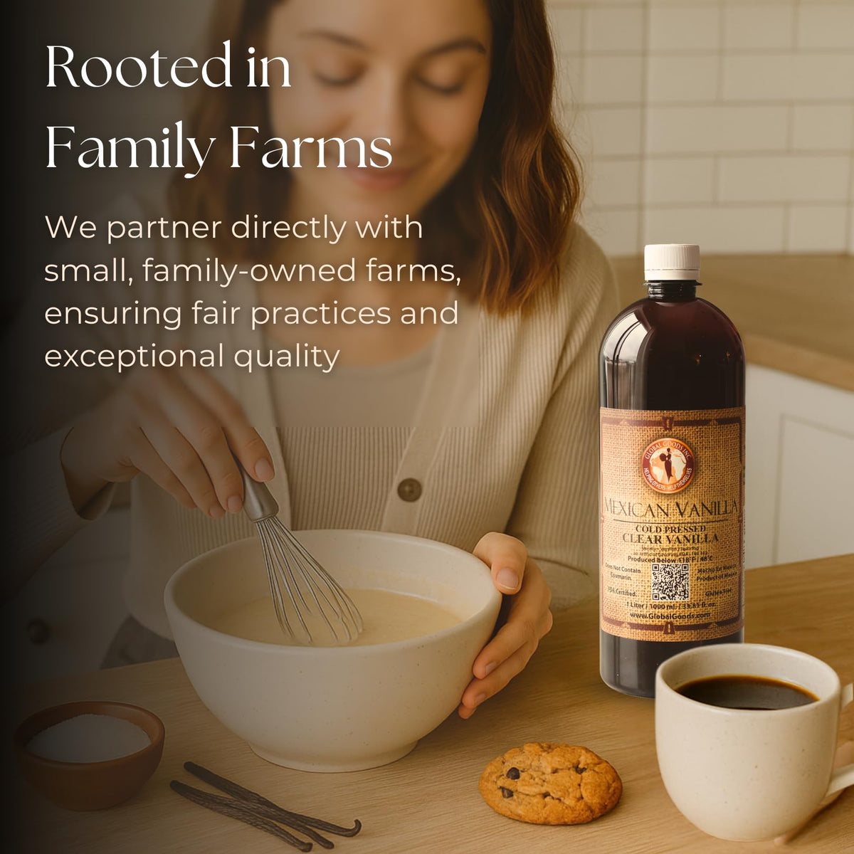 Vanilla and spices set signaling clean-label baking with natural ingredients.