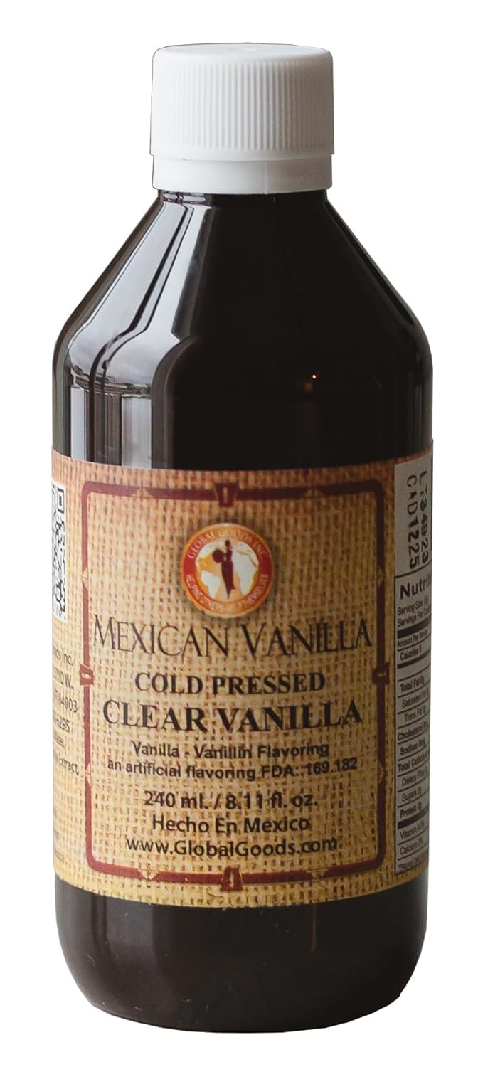 Global Goods Inc vanilla extract bottle pour shows clear aroma for baking and frostings