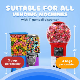 Global Gumball bold colors enhance party decor and treats.