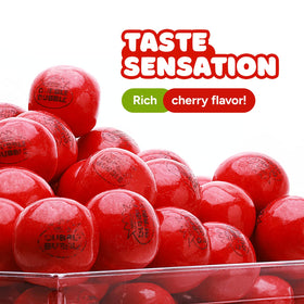 Global Gumball cherry flavor delivers a fruity bite with a soft chew.